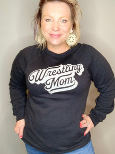 Wrestling Mom Navy Crewneck