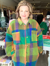 Load image into Gallery viewer, Curvy Green Multi Plaid Shacket